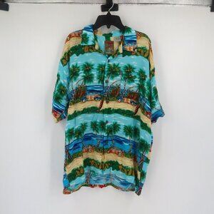 Pineapple Connection Men's Hawaiian Style Short Sleeve Shirt Size Large